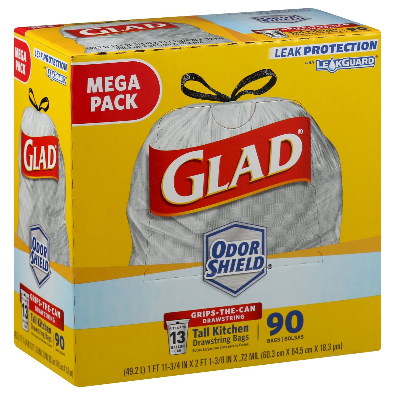 Glad Drawstring Tall Kitchen 13 Gallon Trash Bags Shop Trash Bags at HEB