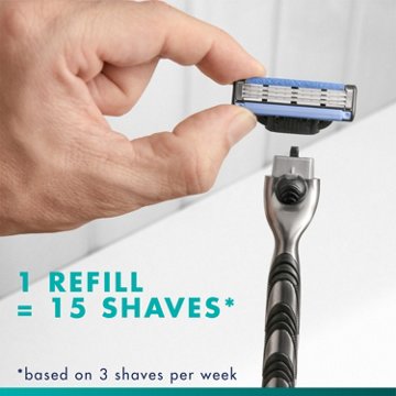 Gillette Mach3 Shaving Razor + 1 Blade Refill for Men, 1 ct