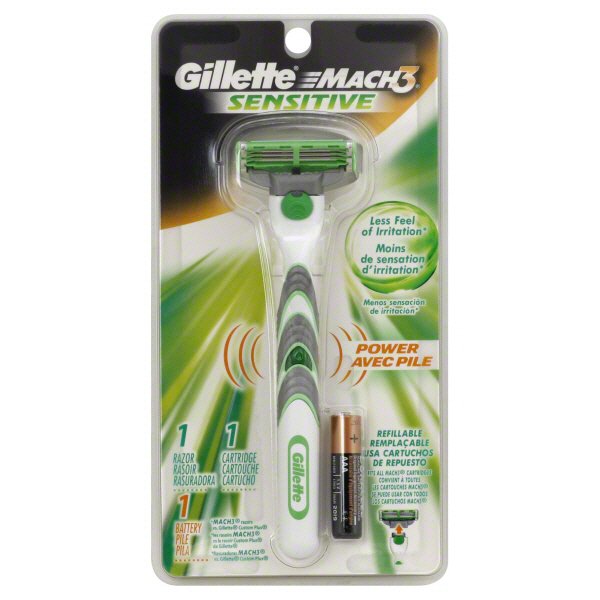 Gillette Mach3 Sensitive Power Razor and Cartridge Shop Bath & Skin