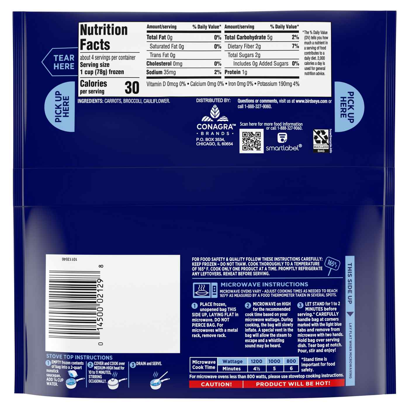 Birds Eye Frozen Steamfresh Carrots, Broccoli & Cauliflower; image 6 of 7