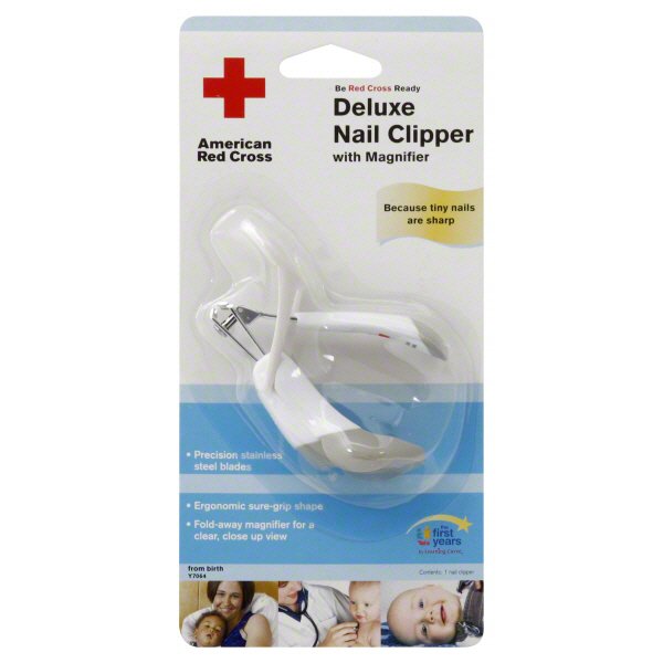 first years american red cross deluxe nail clipper with magnifier