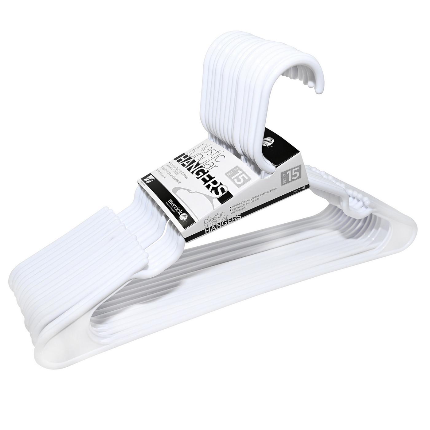 Merrick Plastic Tubular Hangers White Shop Hangers at HEB