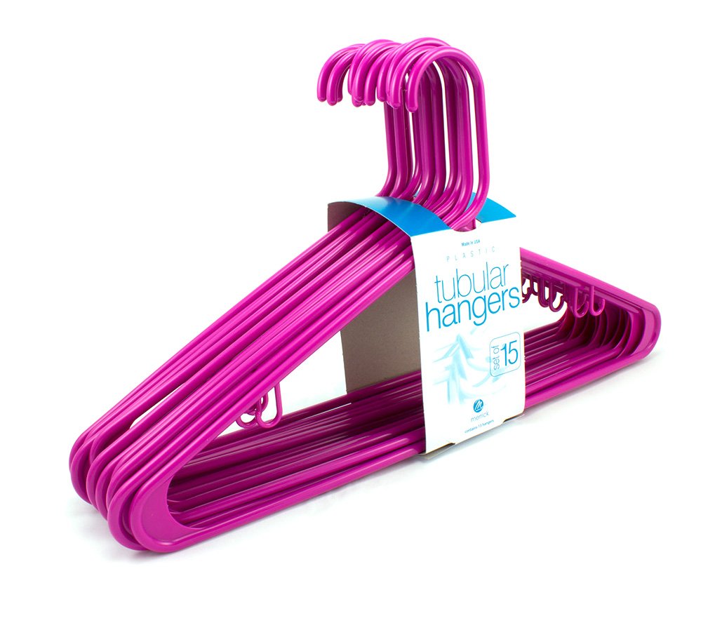 Merrick Pink Medium Width Tubular Hangers Shop Storage & Organization