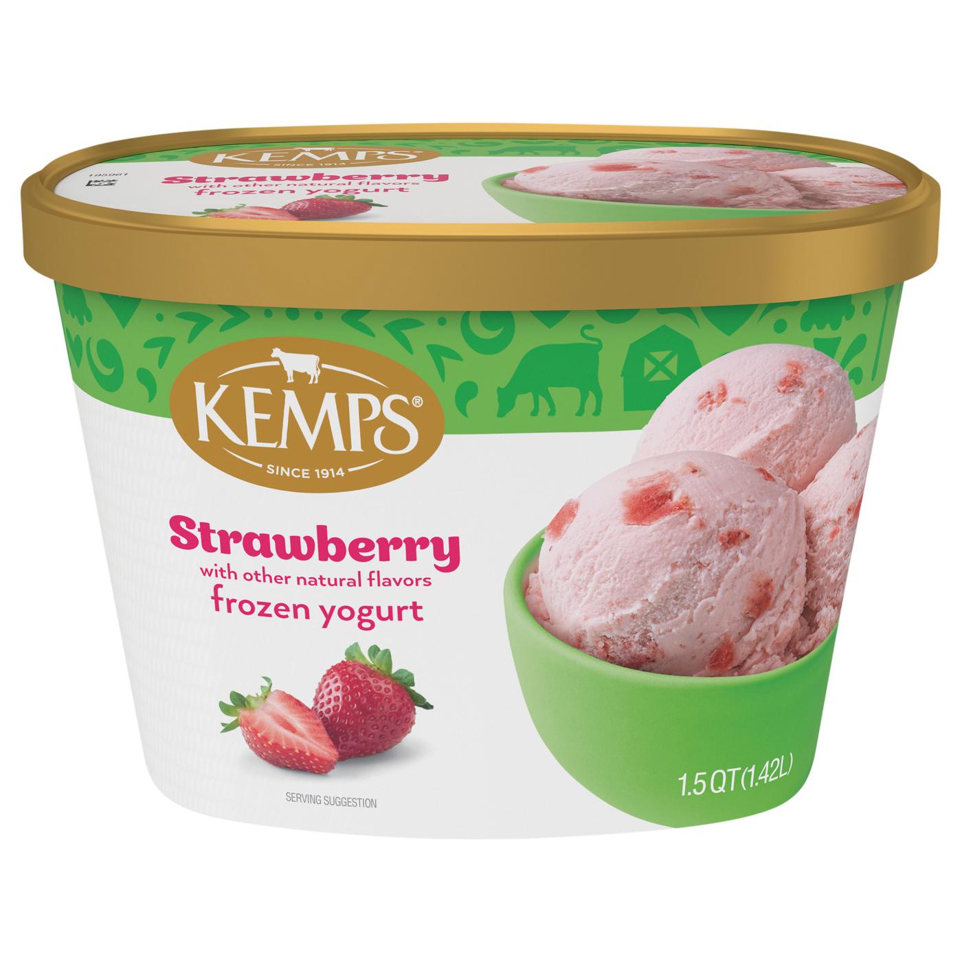 Kemps Strawberry Frozen Yogurt; image 1 of 3