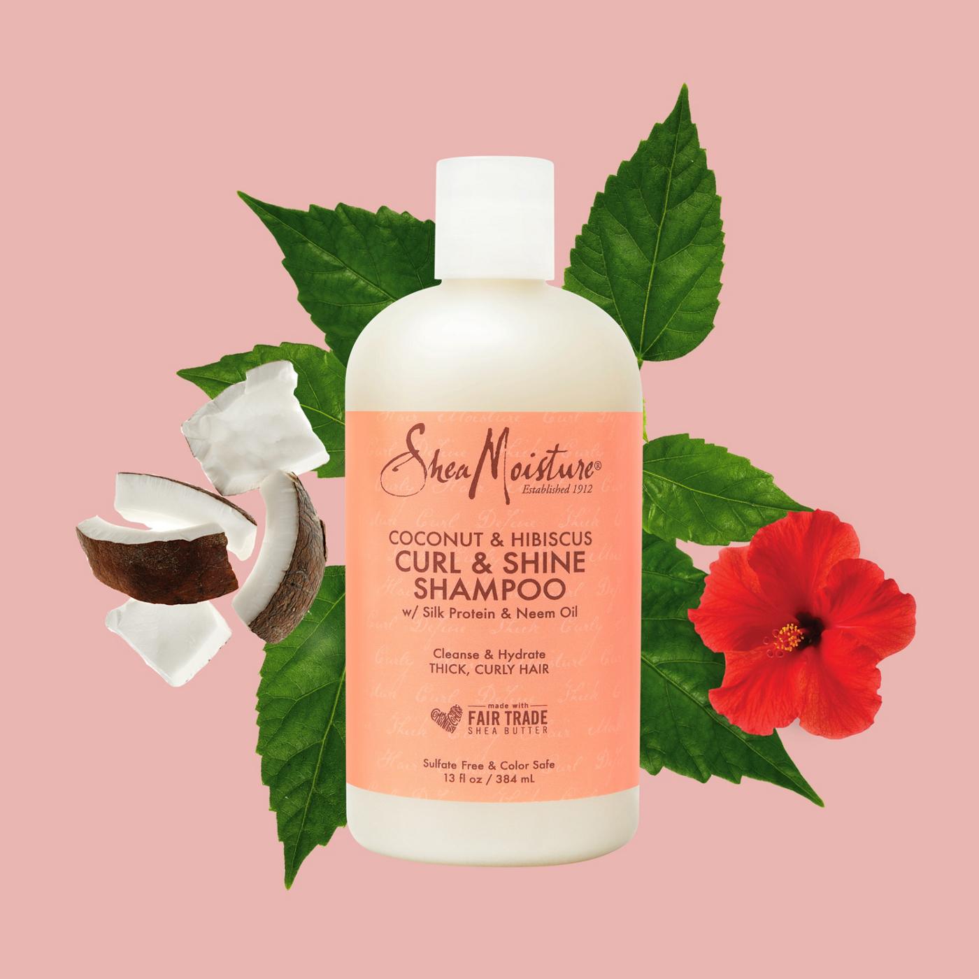 SheaMoisture Curl and Shine Coconut Shampoo Coconut and Hibiscus; image 9 of 10