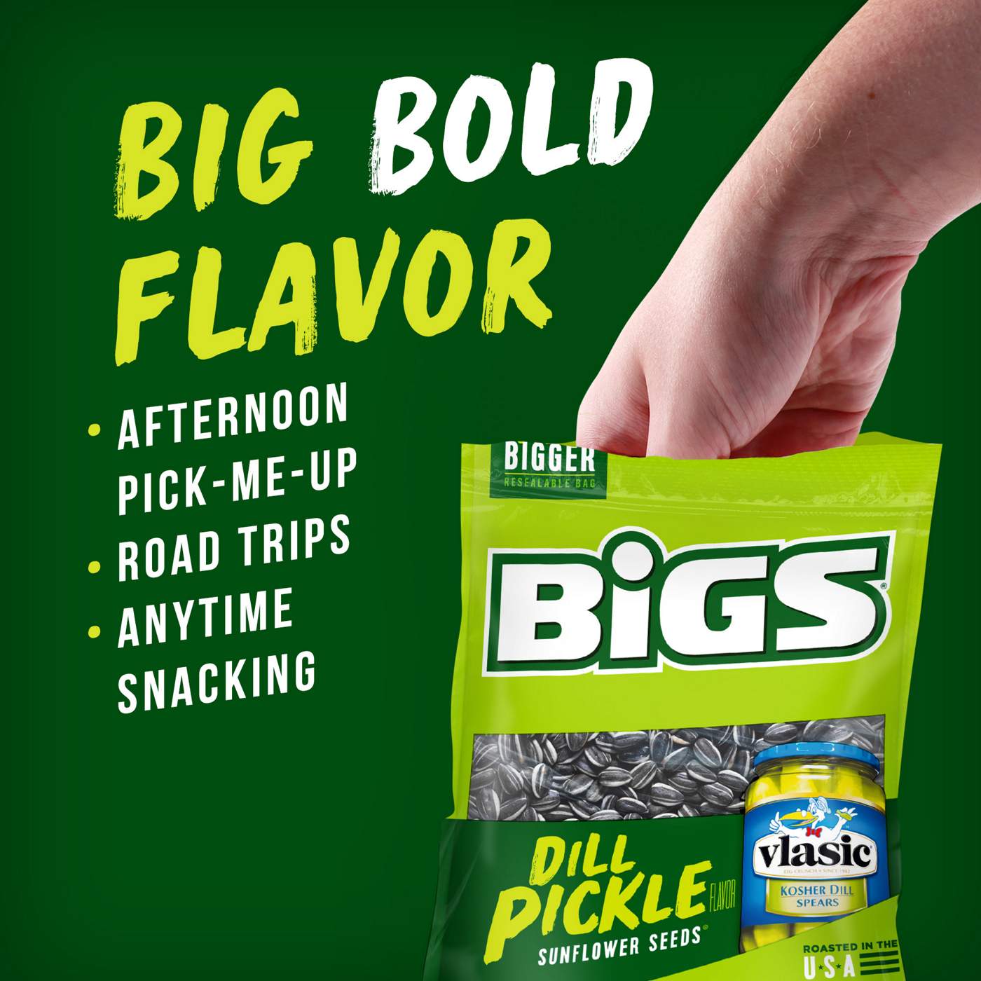 Bigs Vlasic Dill Pickle Flavor Sunflower Seeds; image 3 of 7
