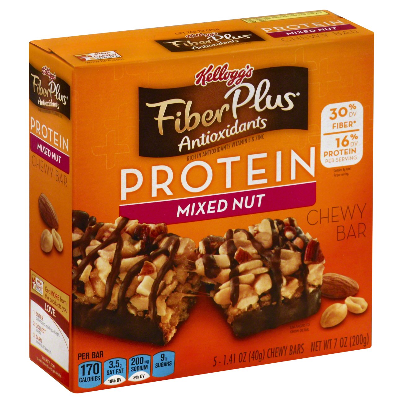 Kellogg's Fiber Plus Antioxidants Protein Mixed Nut Chewy Bars Shop