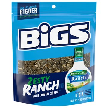 BIGS Sunflower Seeds - Zesty Ranch Flavored, 5.35 oz