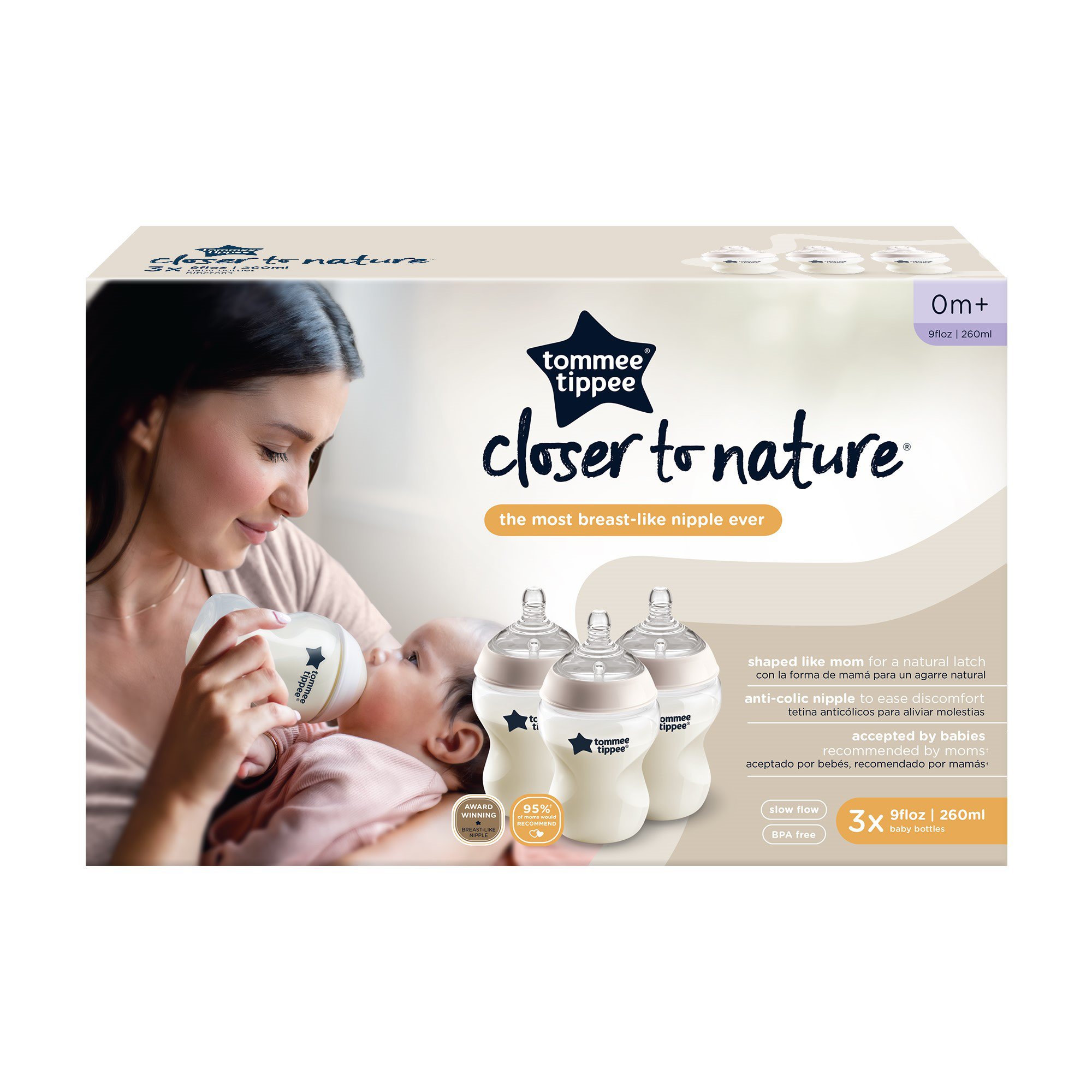 Tommee Tippee® Closer to Nature® Feeding Bottles 9 oz, 3 pk