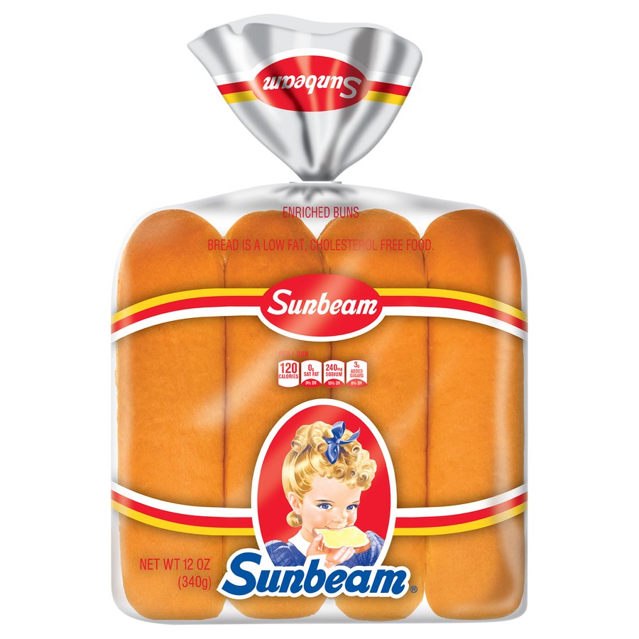Sunbeam Enriched White Bread Hot Dog Buns, 8 ct | Joe V's Smart
