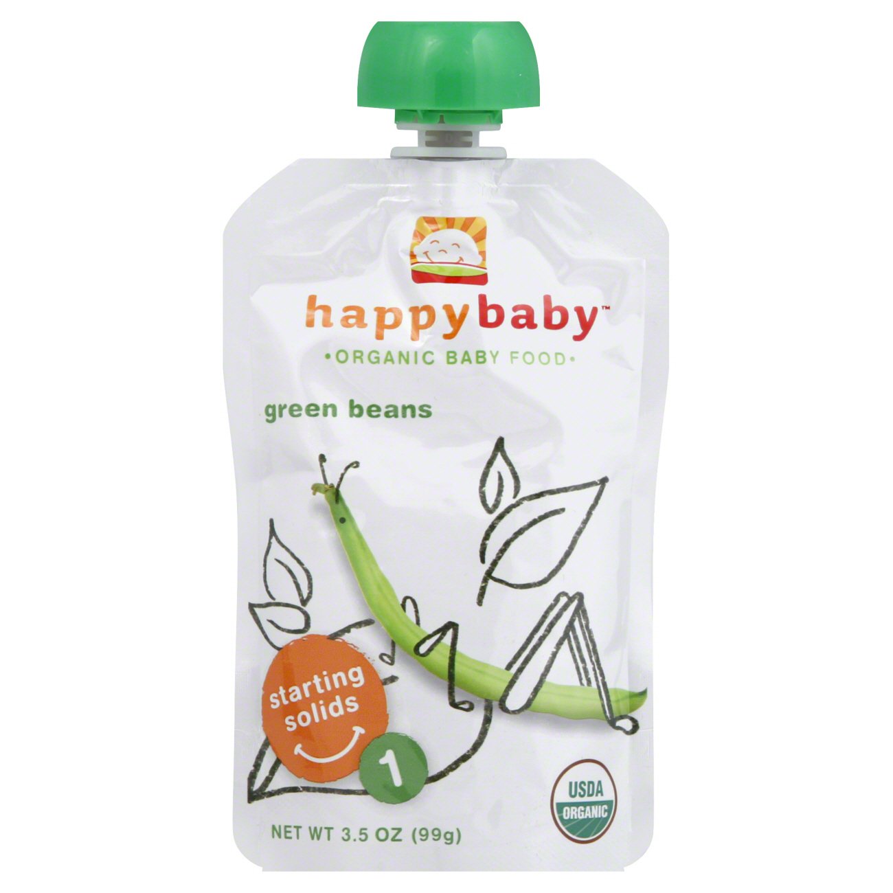 Happy Baby Organics Stage 1 Green Beans Baby Food - Shop Baby food at H-E-B