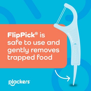 Plackers Twin Line Mint FlossersTwin Line Floss Picks with Tuffloss Fiber & FlipPick - Intense Mint, 75 ct