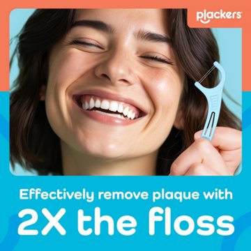 Plackers Twin Line Mint FlossersTwin Line Floss Picks with Tuffloss Fiber & FlipPick - Intense Mint, 75 ct