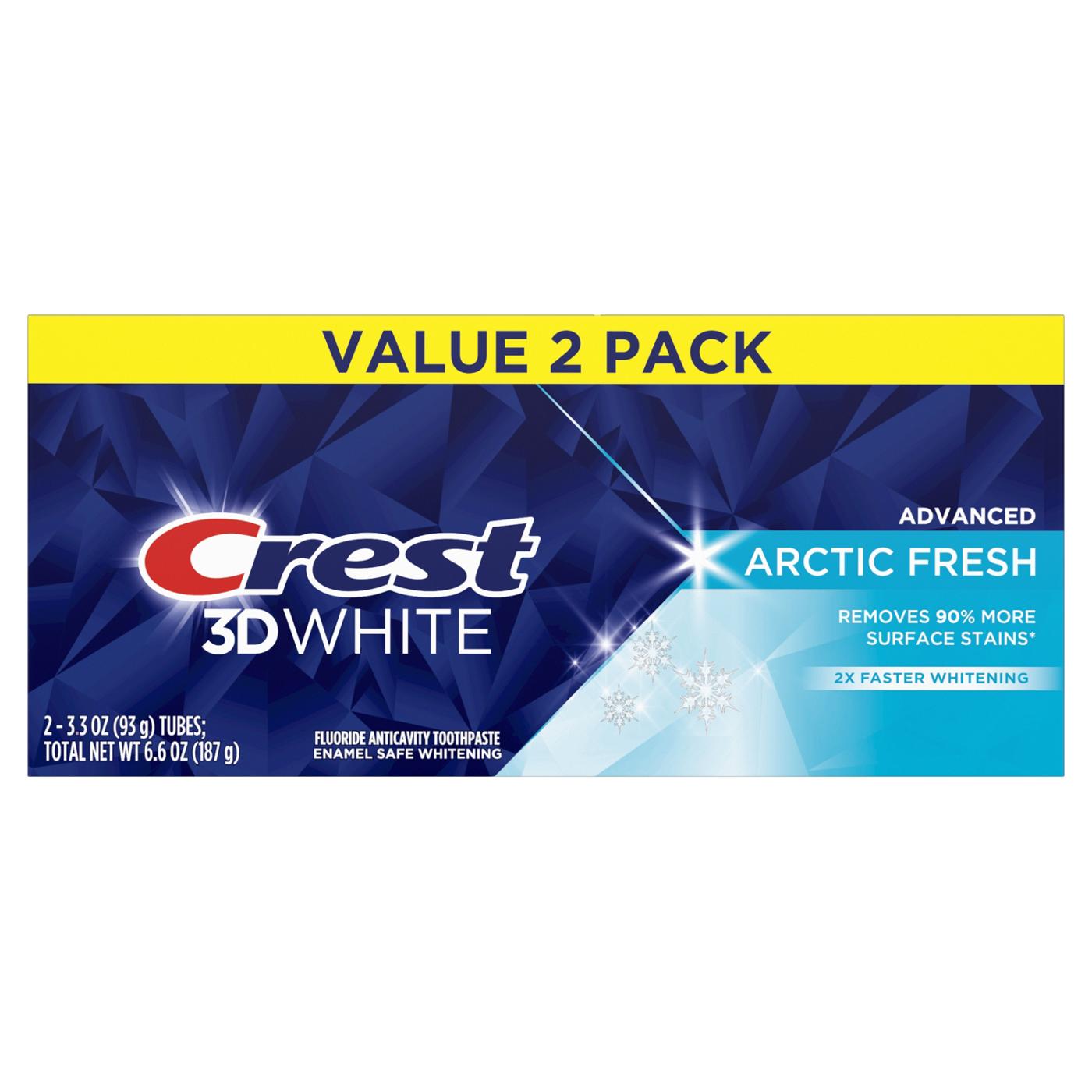 Crest 3D White Whitening Toothpaste - Arctic Fresh, 2 Pk; image 1 of 8