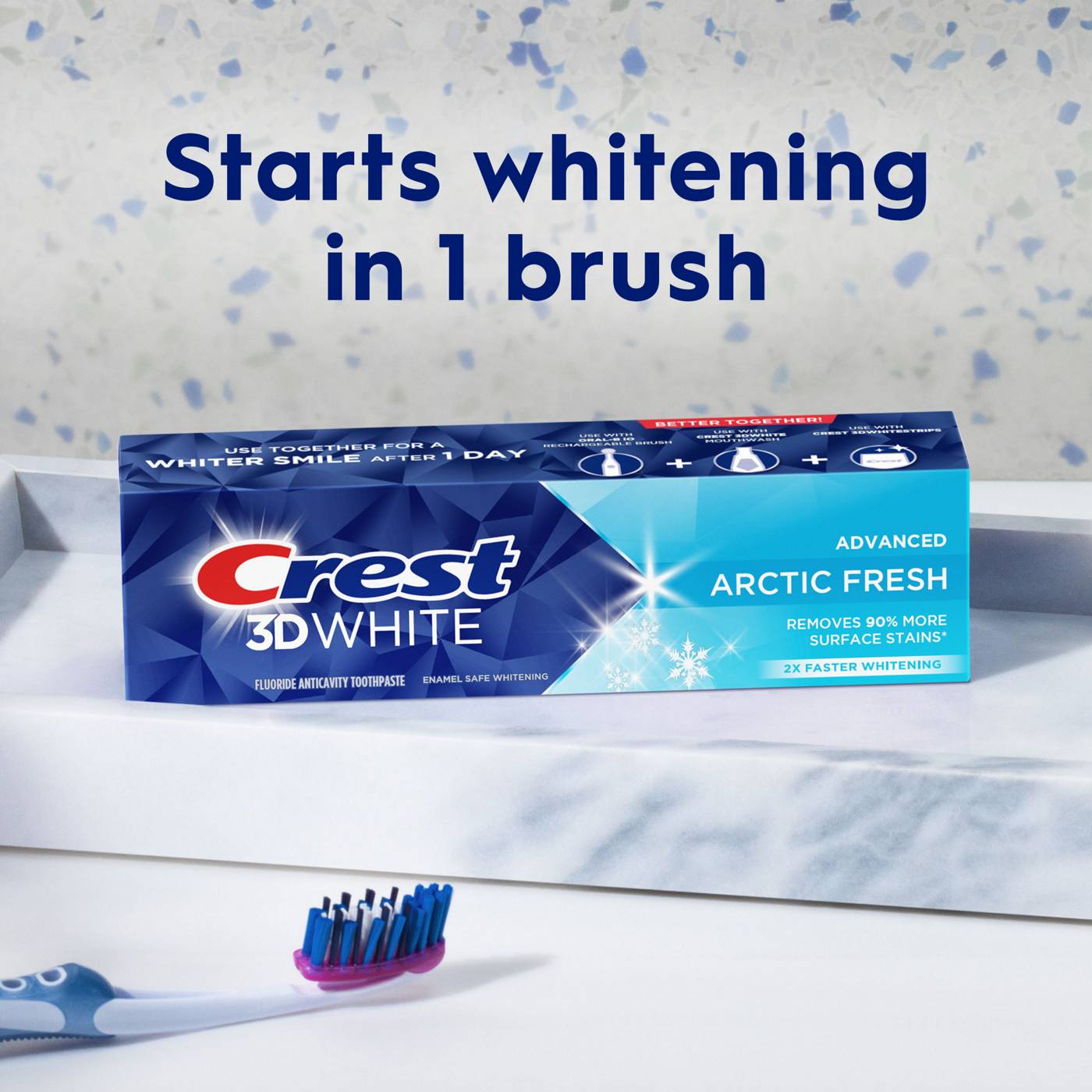 Crest 3D White Whitening Toothpaste - Arctic Fresh, 2 Pk; image 3 of 8