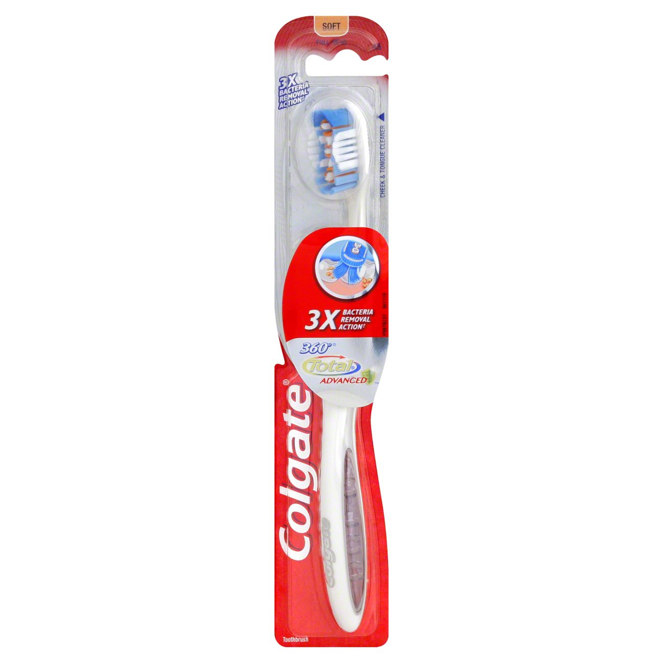 Colgate 360 Total Advanced Check & Tongue Cleaner Soft Toothbrush