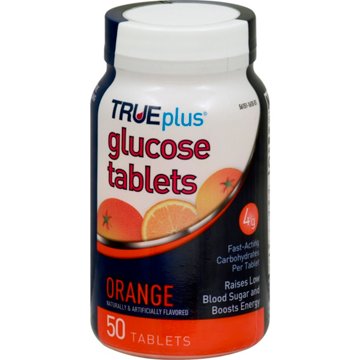 TRUEplus Orange Glucose Tablets, 50 ct