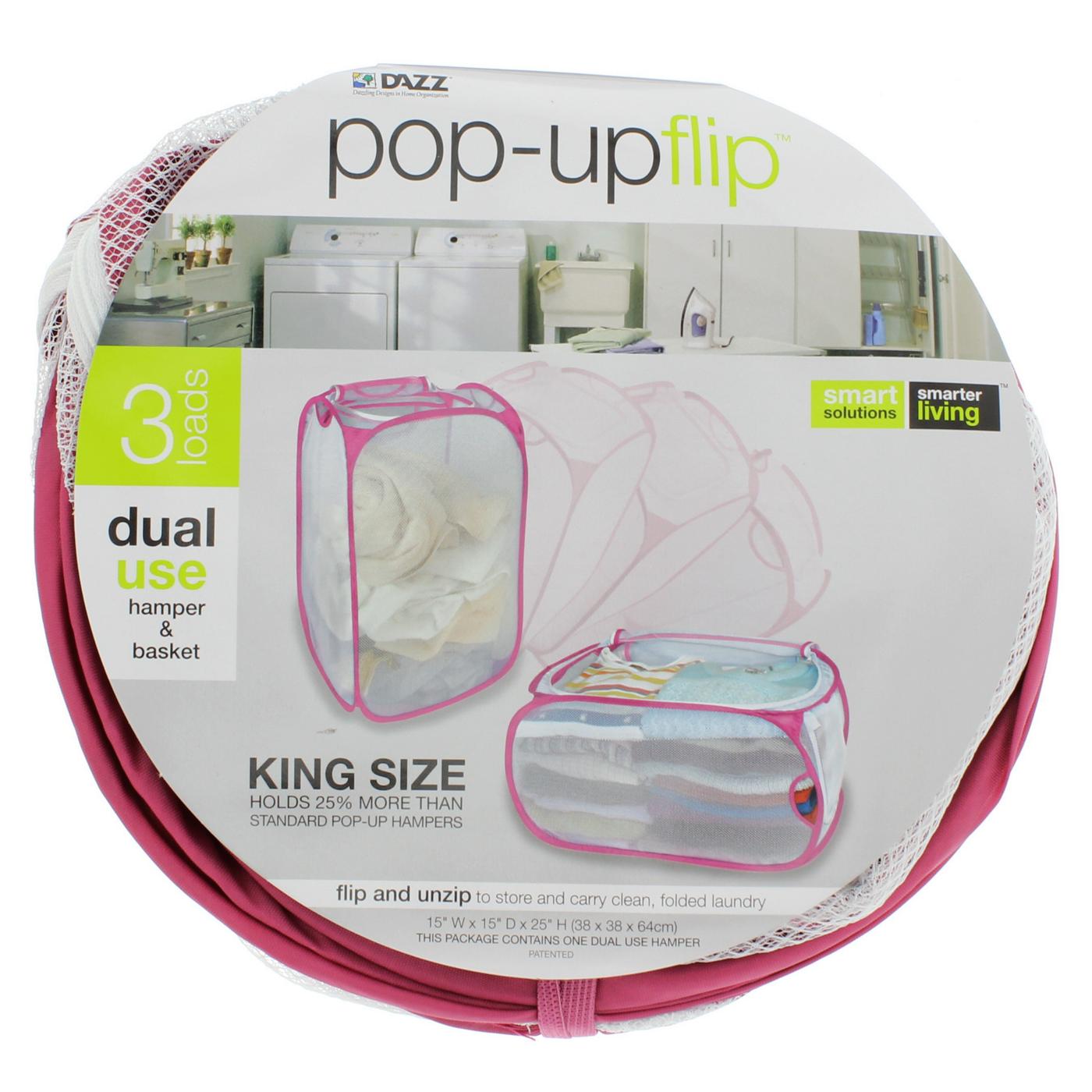 Dazz King Size Pop-Up Flip Hamper, Colors May Vary; image 3 of 3