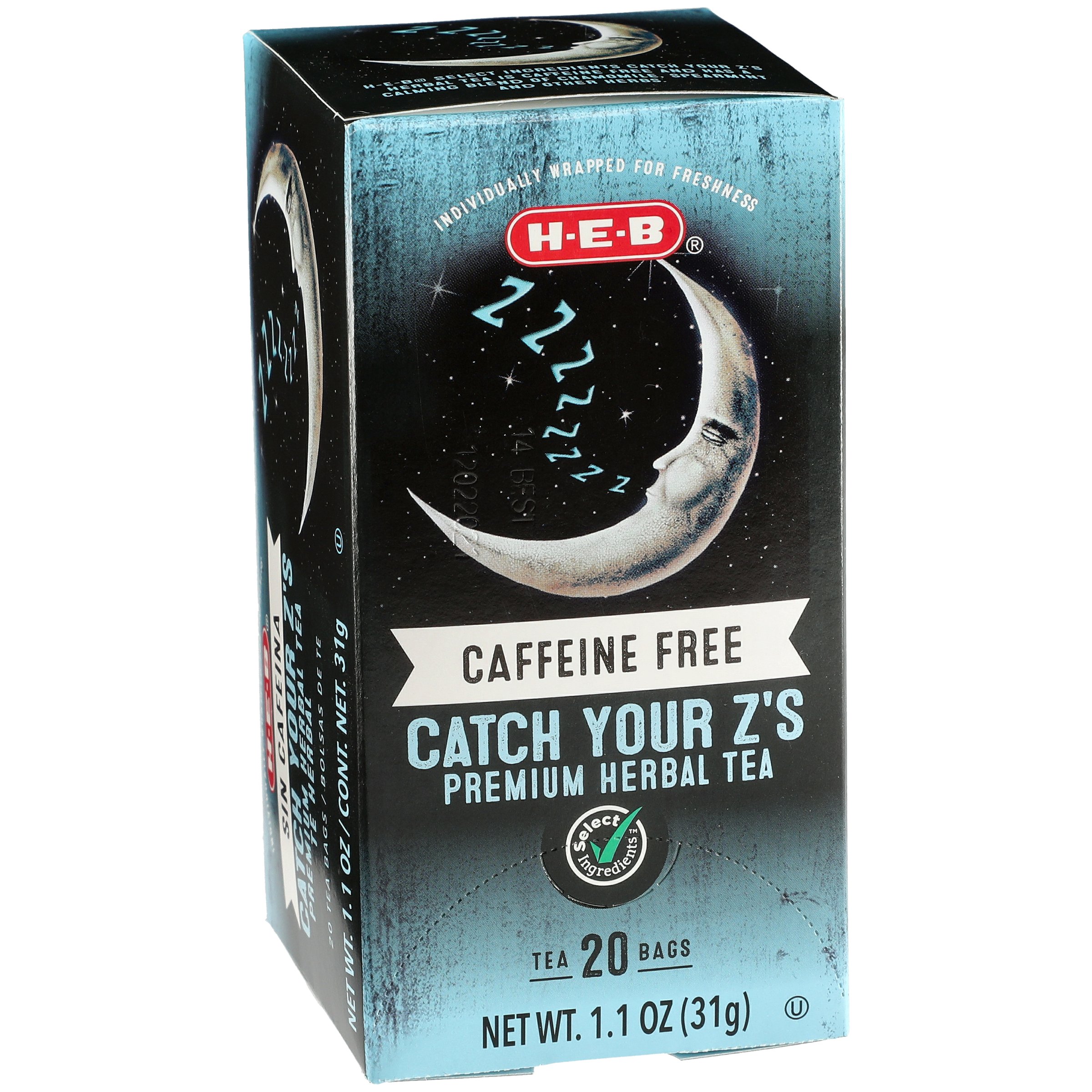 H-E-B Catch Your Z's Caffeine Free Herbal Tea Bags - Shop Tea At H-E-B