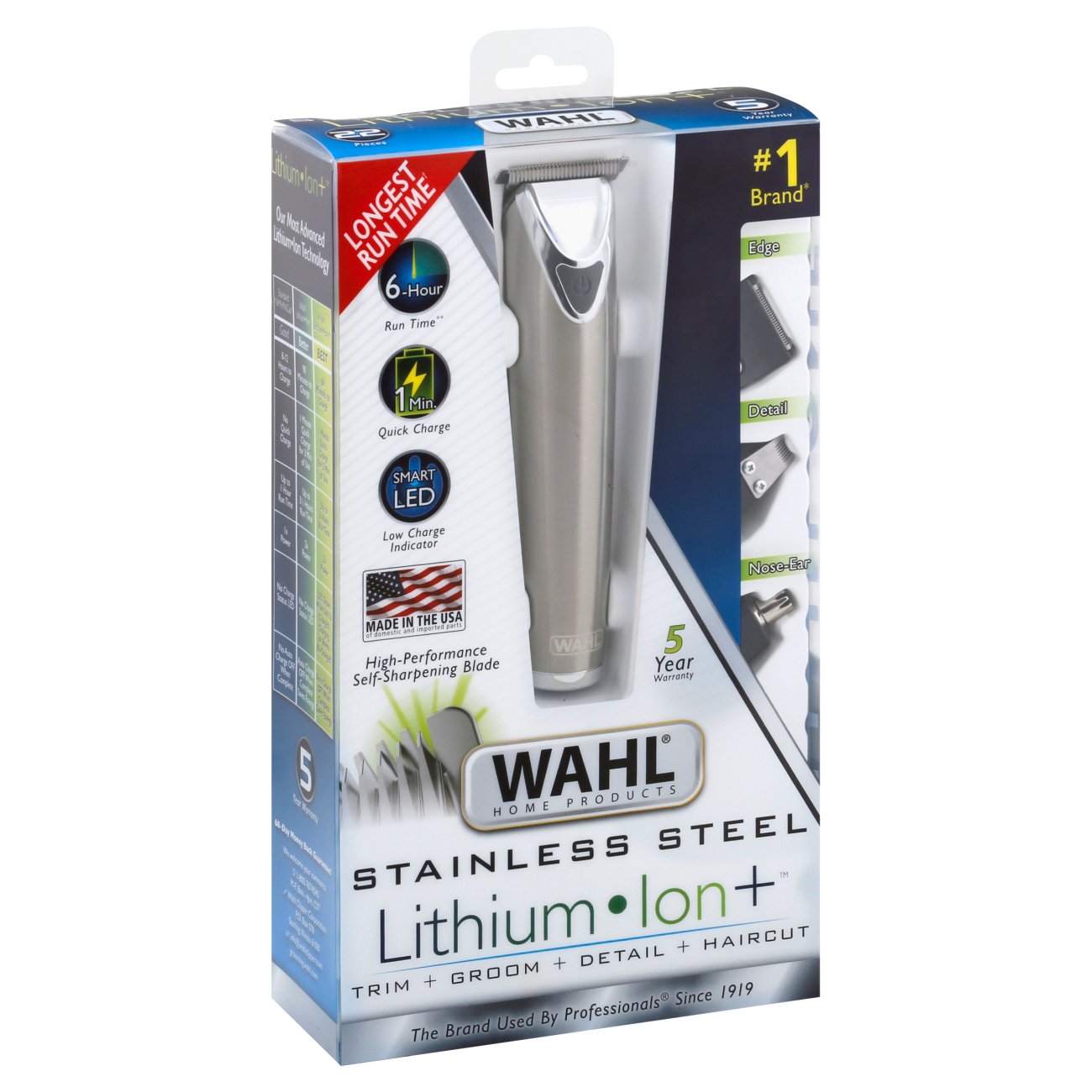 wahl stainless steel lithium ion charger