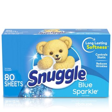 Snuggle Snuggle Fabric Softener Dryer Sheets Blue Sparkle, 80 ct