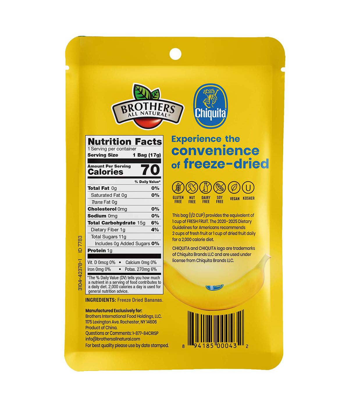 Brothers All Natural Banana Freeze-Dried Fruit Crisps; image 2 of 2
