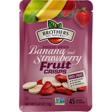 Brothers All Natural Strawberry & Banana Freeze-Dried Fruit Crisps, 0.42 oz