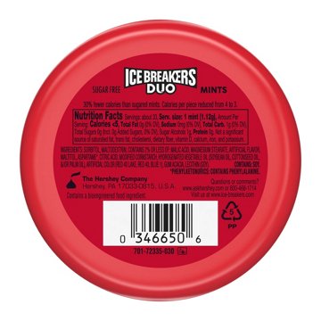 Ice Breakers Duo Fruit Plus Cool Strawberry Sugar Free Mints, 1.3 oz