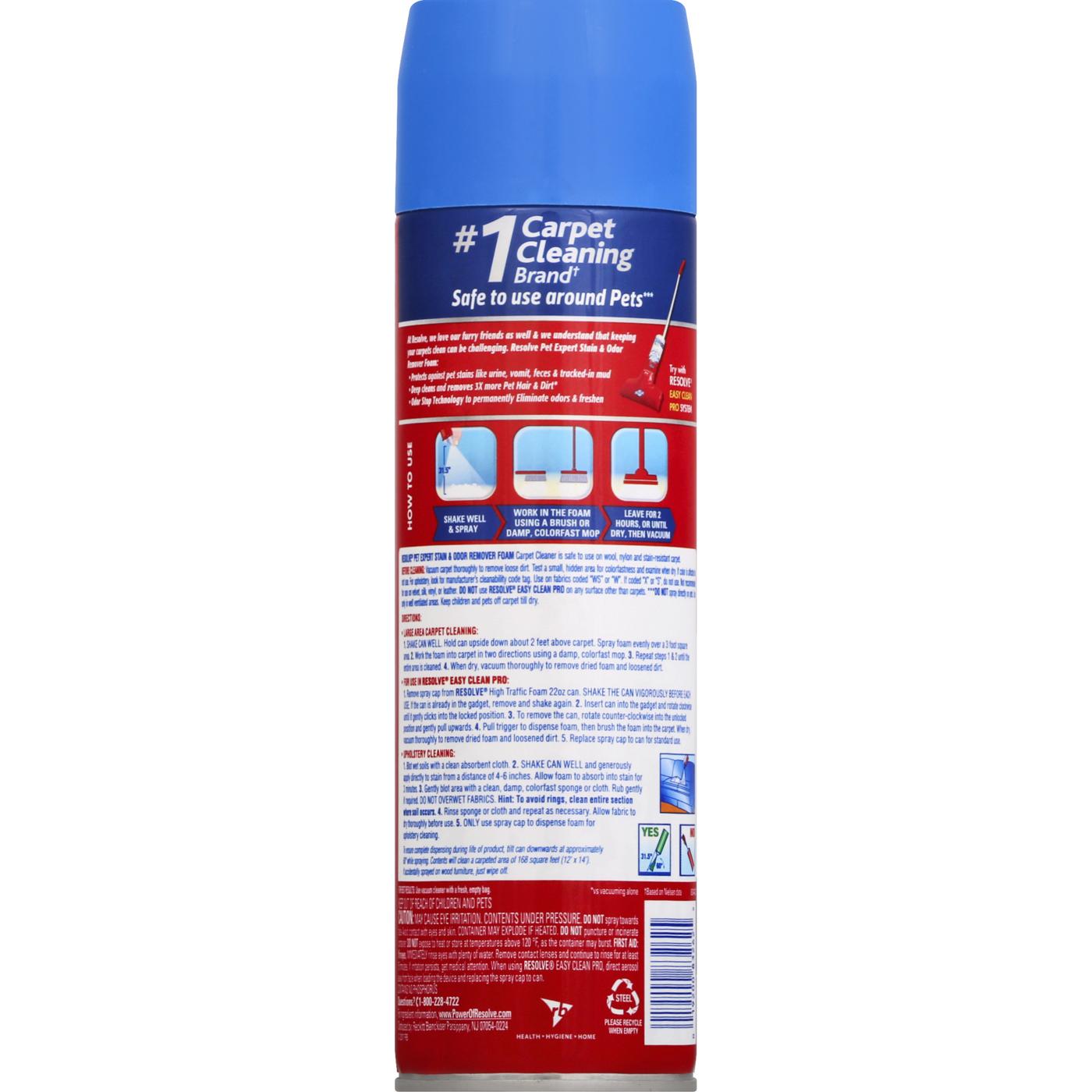 Resolve Pet Expert, High Traffic Carpet Cleaner, Pet Stain and Odor Remover Carpet Cleaner Foam; image 7 of 8