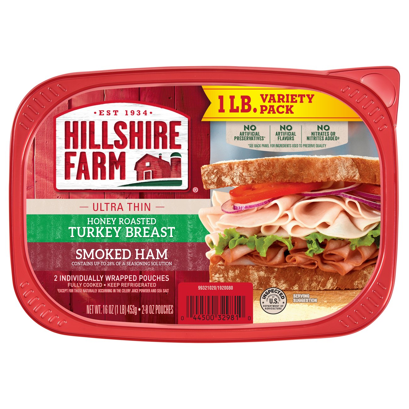 Hillshire Farm Thin Sliced Turkey Breast And Smoked Ham Variety Pack ...