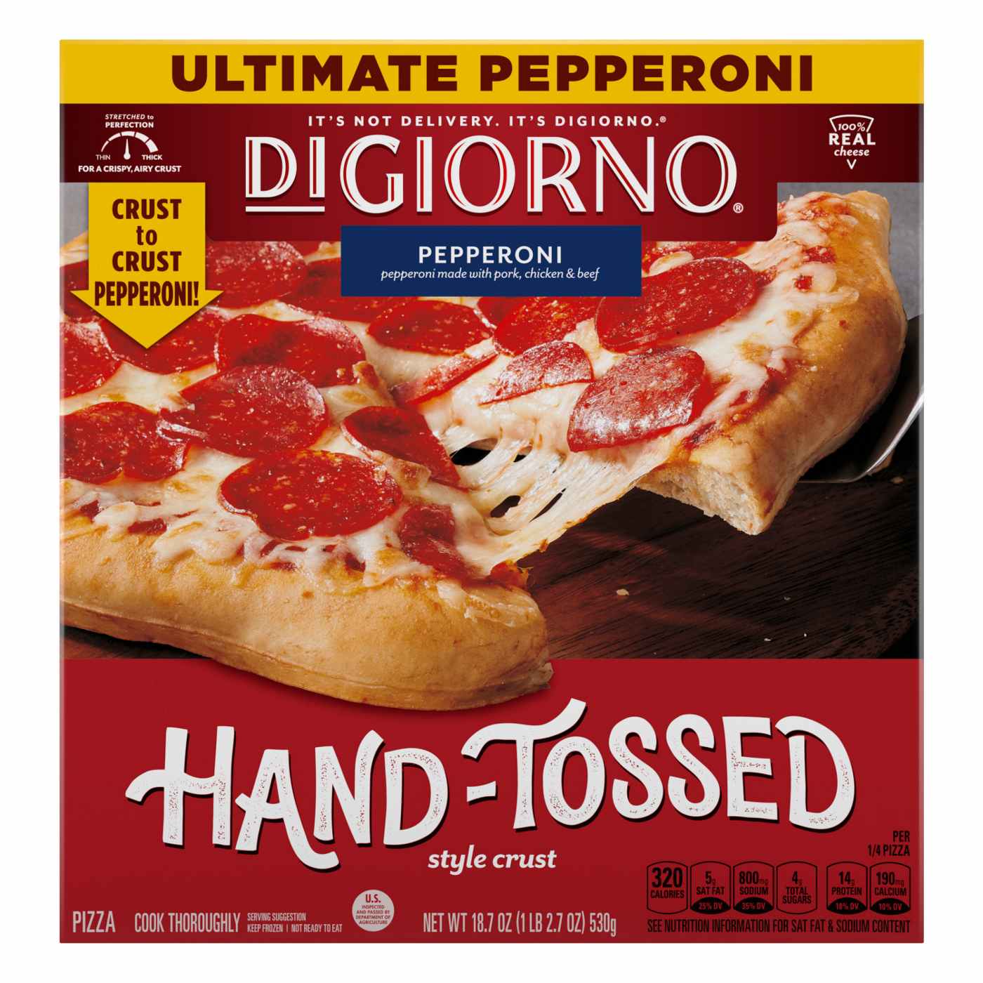 DiGiorno Hand-Tossed Crust Frozen Pizza - Pepperoni; image 1 of 4