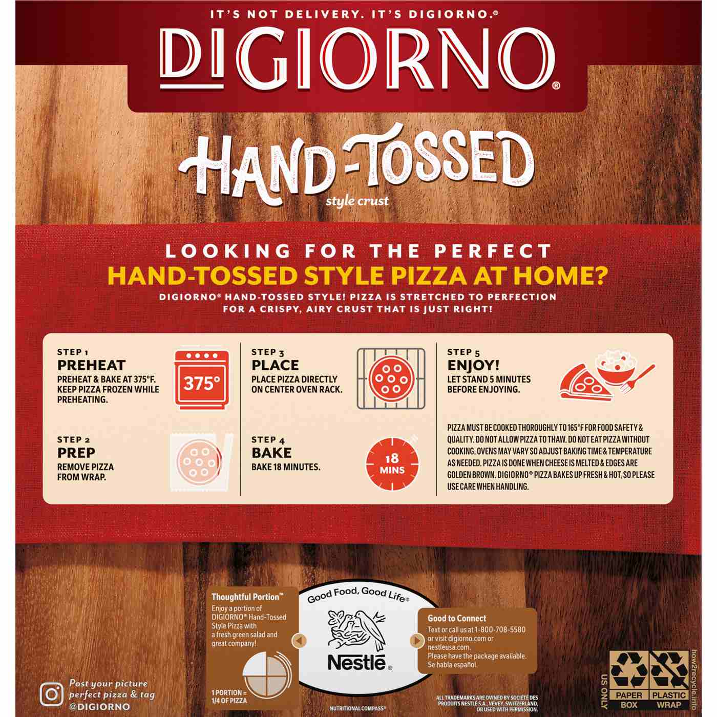 DiGiorno Hand-Tossed Crust Frozen Pizza - Pepperoni; image 3 of 4