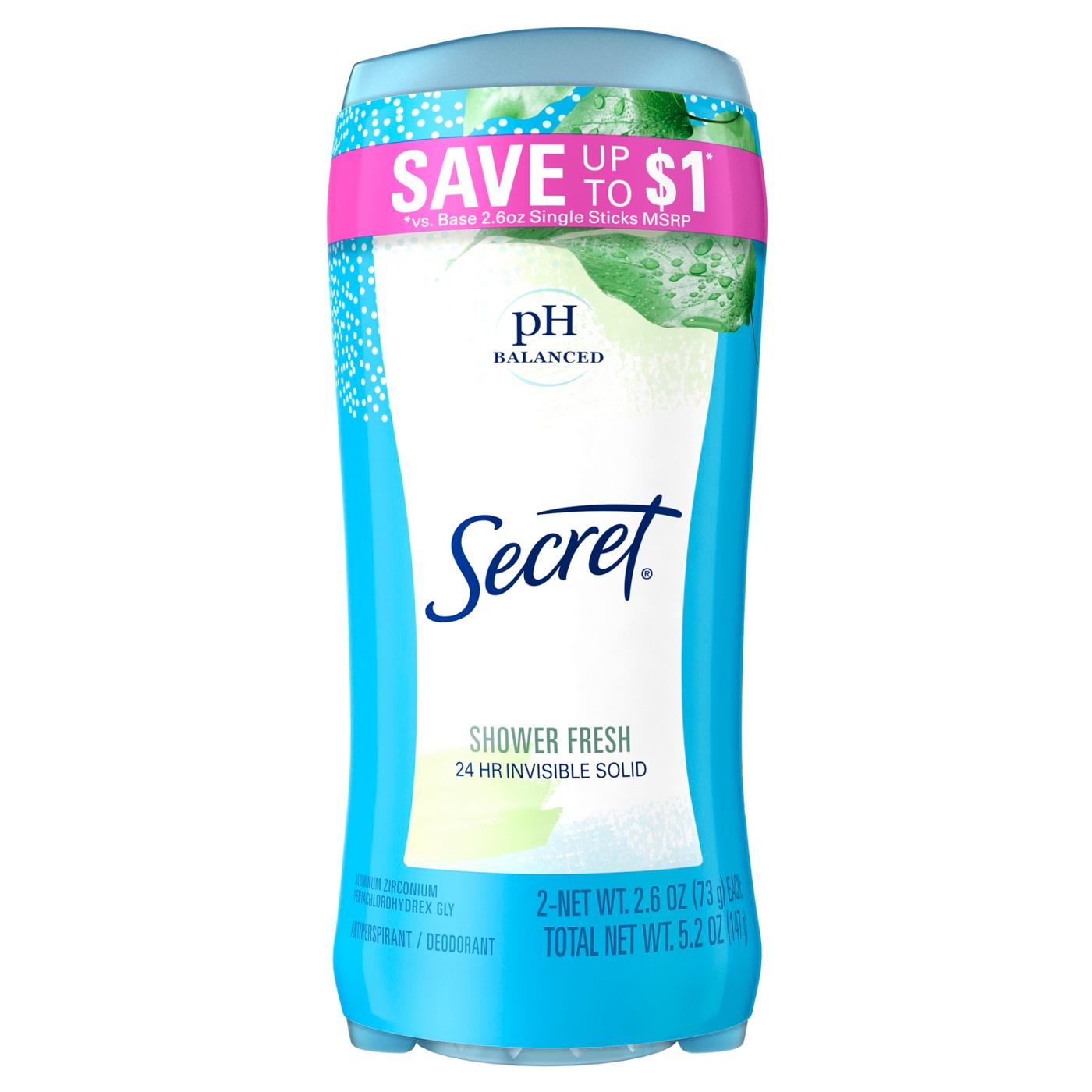 Secret Invisible Solid Antiperspirant Deodorant - Shower Fresh; image 2 of 10