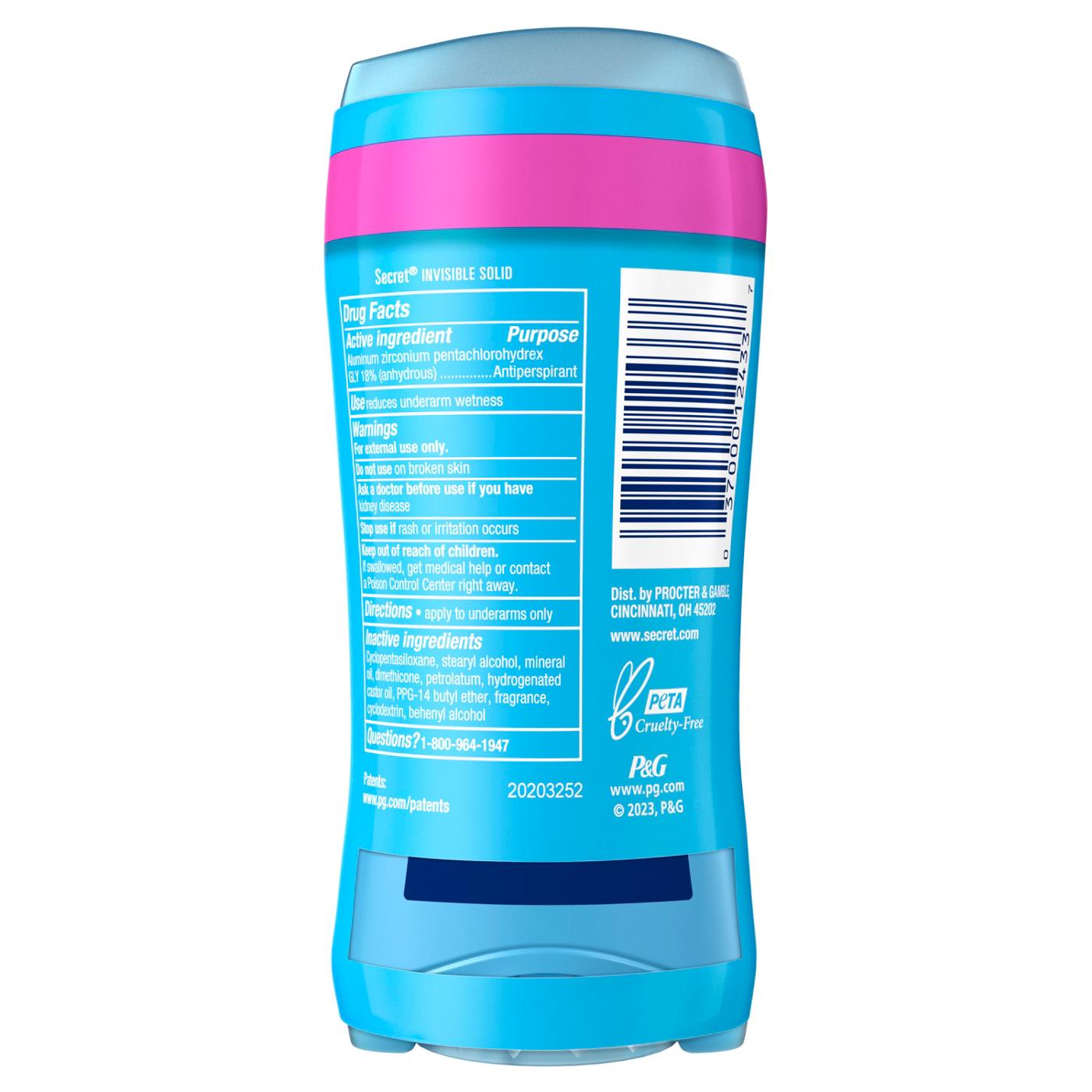 Secret Invisible Solid Antiperspirant Deodorant - Shower Fresh; image 9 of 10