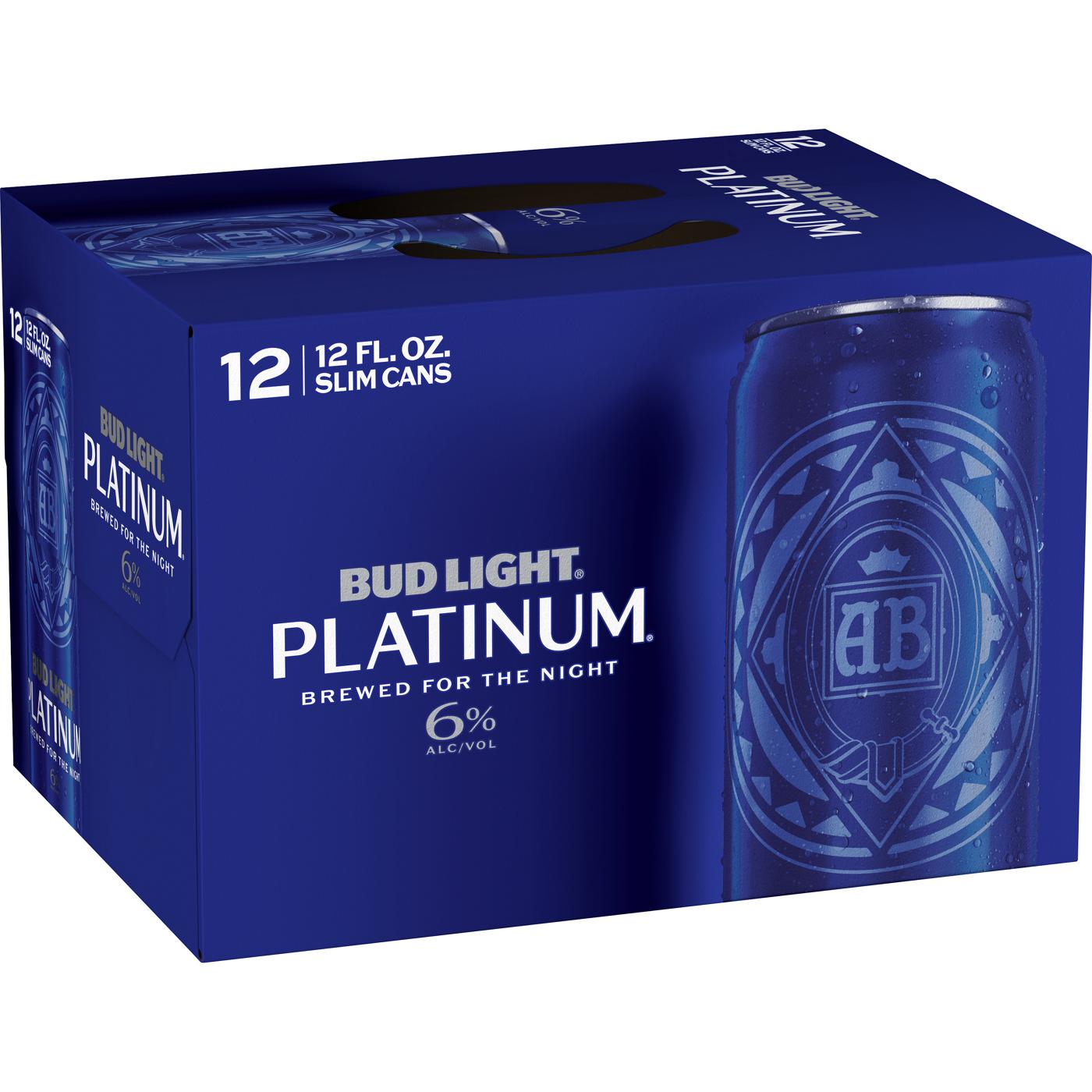 Bud Light Platinum Beer 12 pk Slim Cans; image 2 of 2