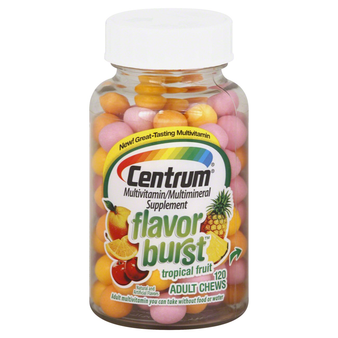 Centrum Flavor Burst Multivitamin/Multimineral Tropical Fruit Adult ...