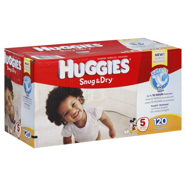 Huggies Snug & Dry Disney Mickey Mouse Giant Pack Diapers Size 5 (Over ...