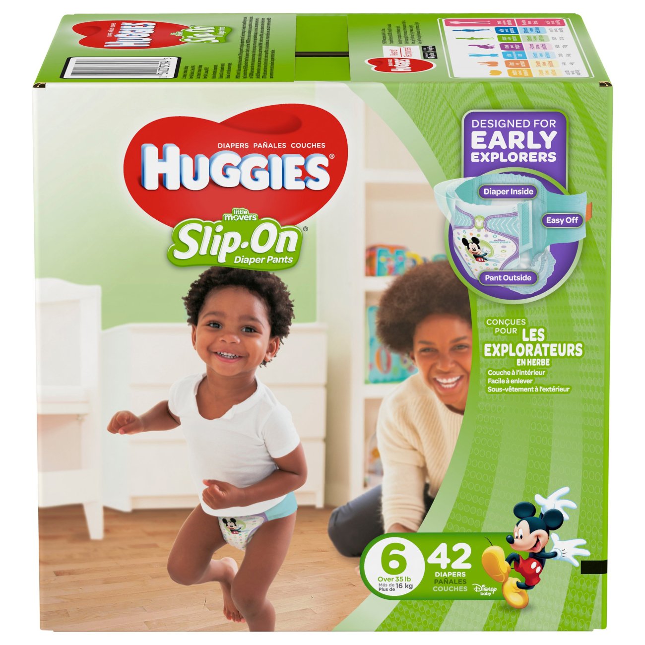 *New Designs* Huggies Little Movers Size 7 *SAMPLE* of SIX (6) Diapers