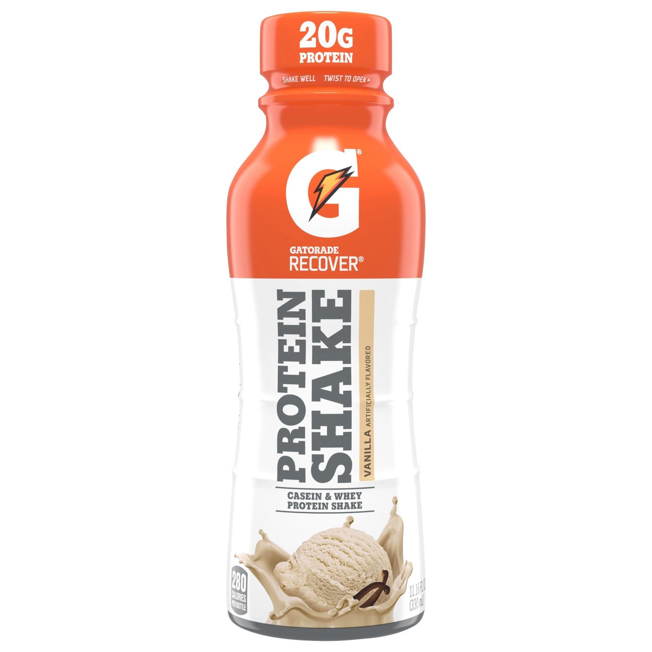 Gatorade Recover Protein Shake, Vanilla, 11.16 oz Bottles, 4 Ct