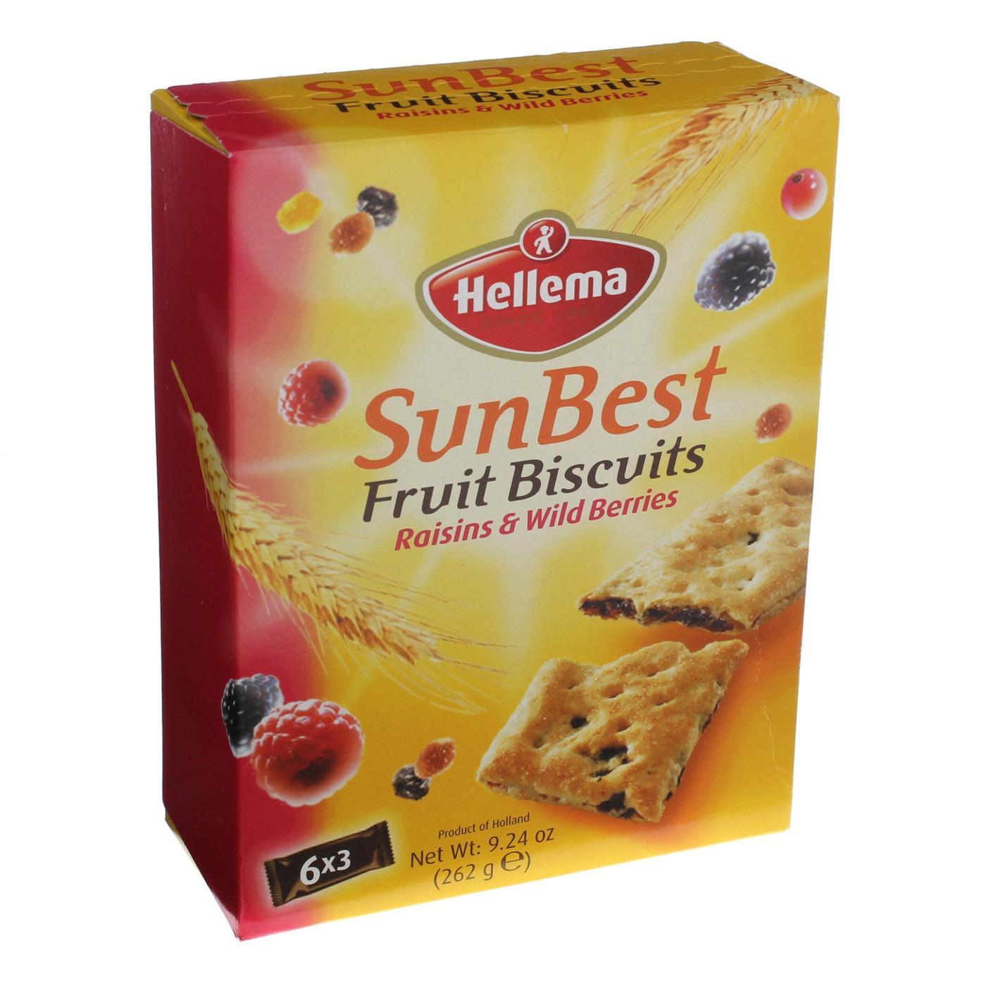 Hellema SunBest Raisins & Wild Berries Fruit Biscuits; image 1 of 2