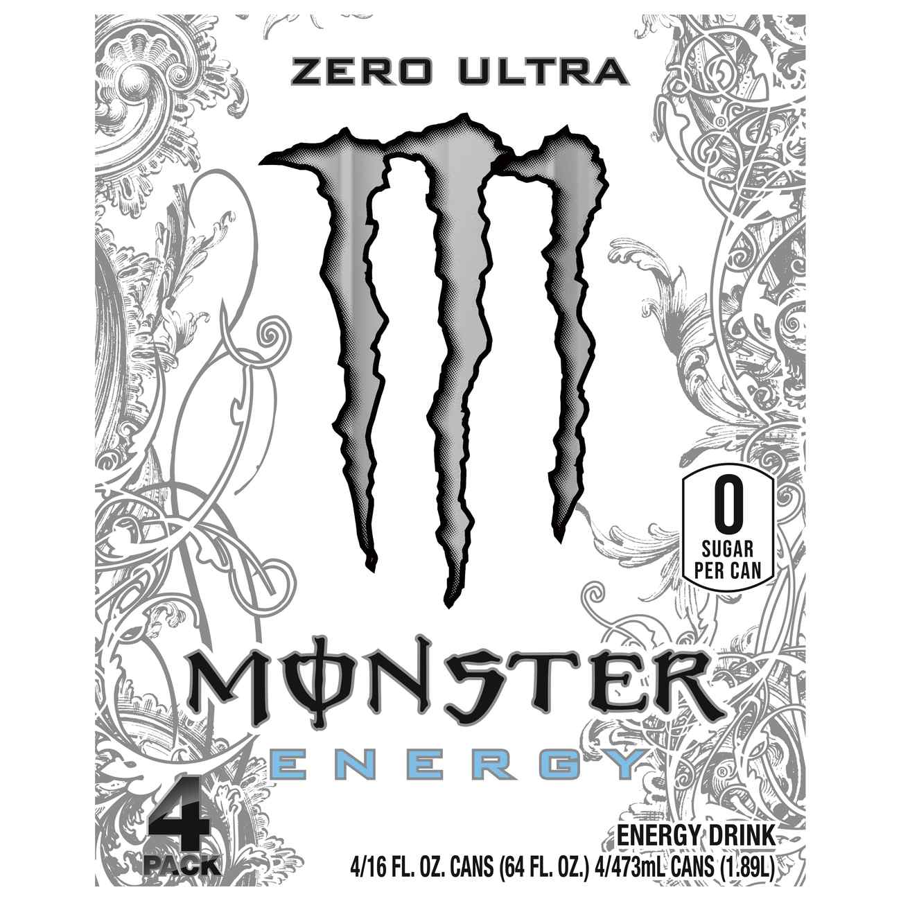 Monster Energy Zero Ultra Sugar Free Energy Drink 16 oz Cans; image 1 of 3