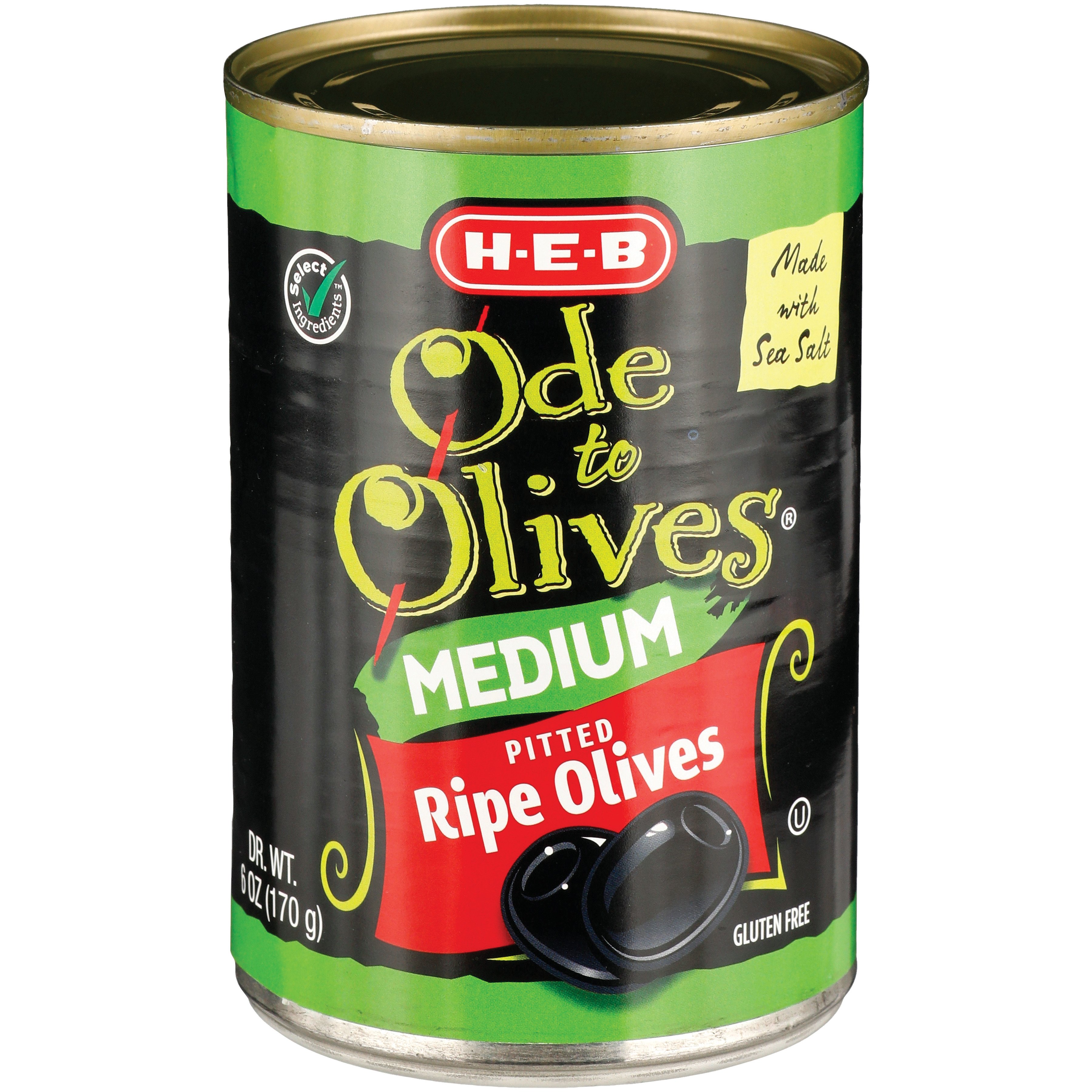 HEB Ode to Olives Medium Ripe Pitted Black Olives Shop Canned