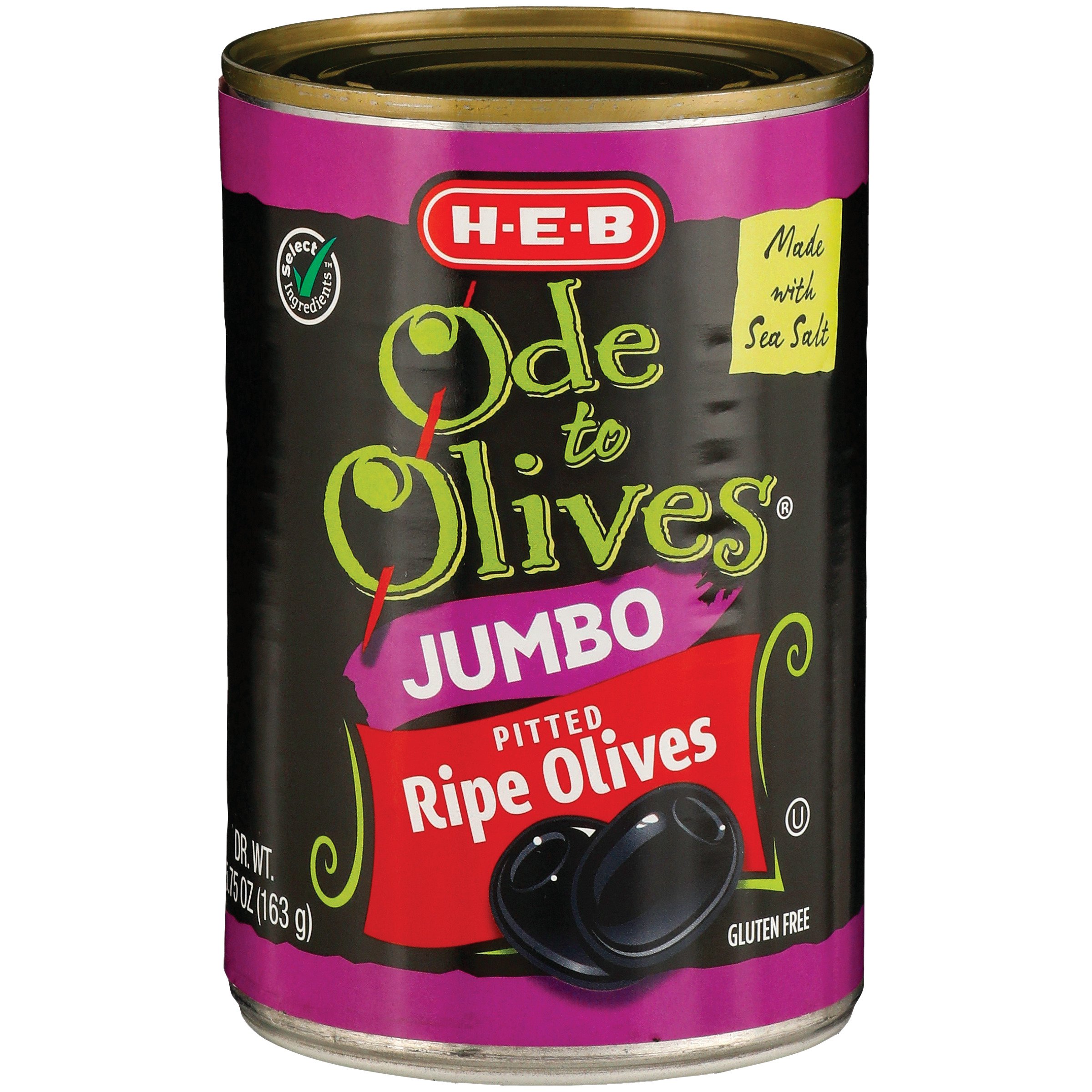 HEB Ode to Olives Jumbo Pitted Ripe Black Olives Shop Vegetables at