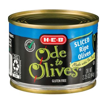 H-E-B Ode to Olives Sliced Ripe Black Olives, 2.25 oz