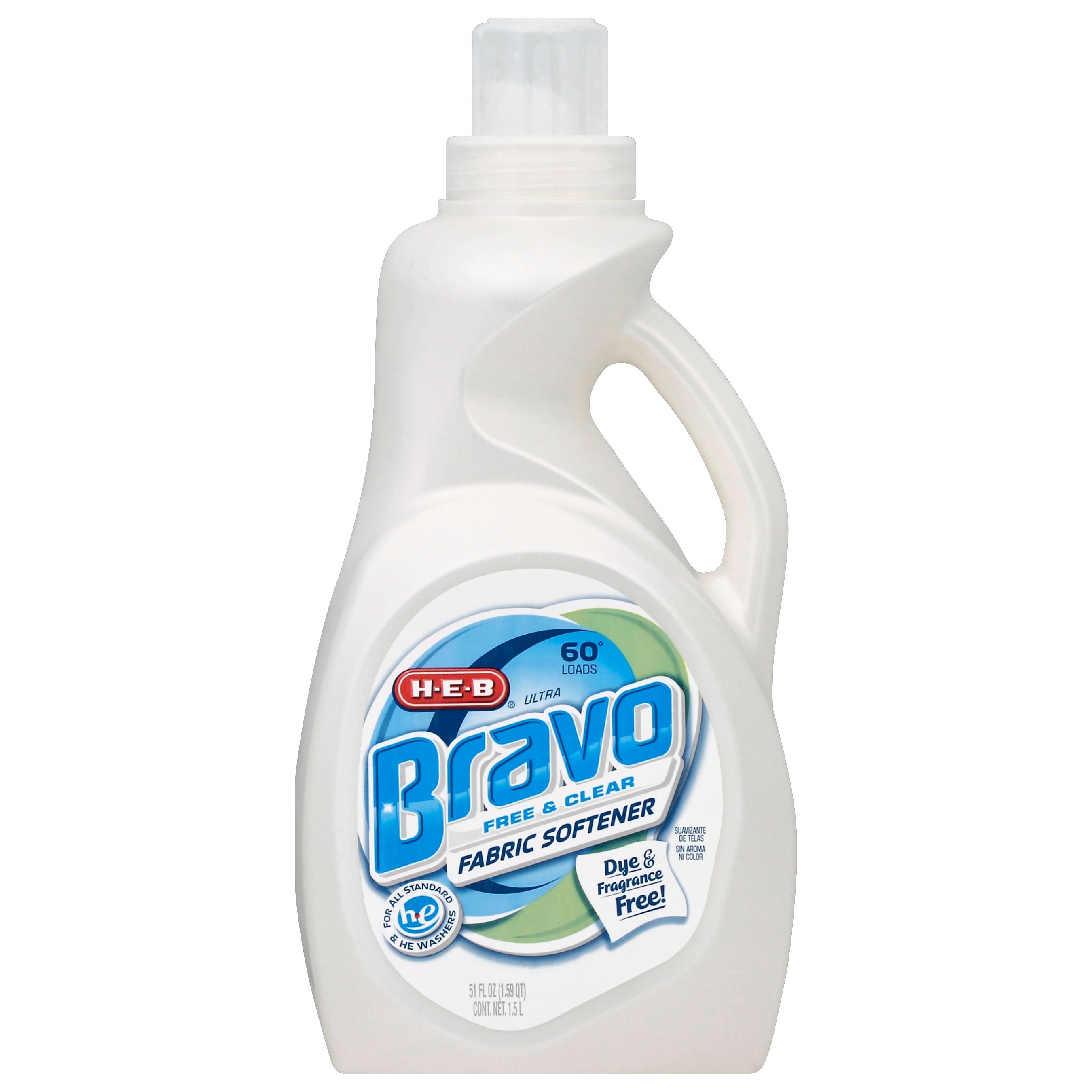 H E B Ultra Bravo Free Clear Liquid Fabric Softener 60 Loads Shop Laundry At H E B