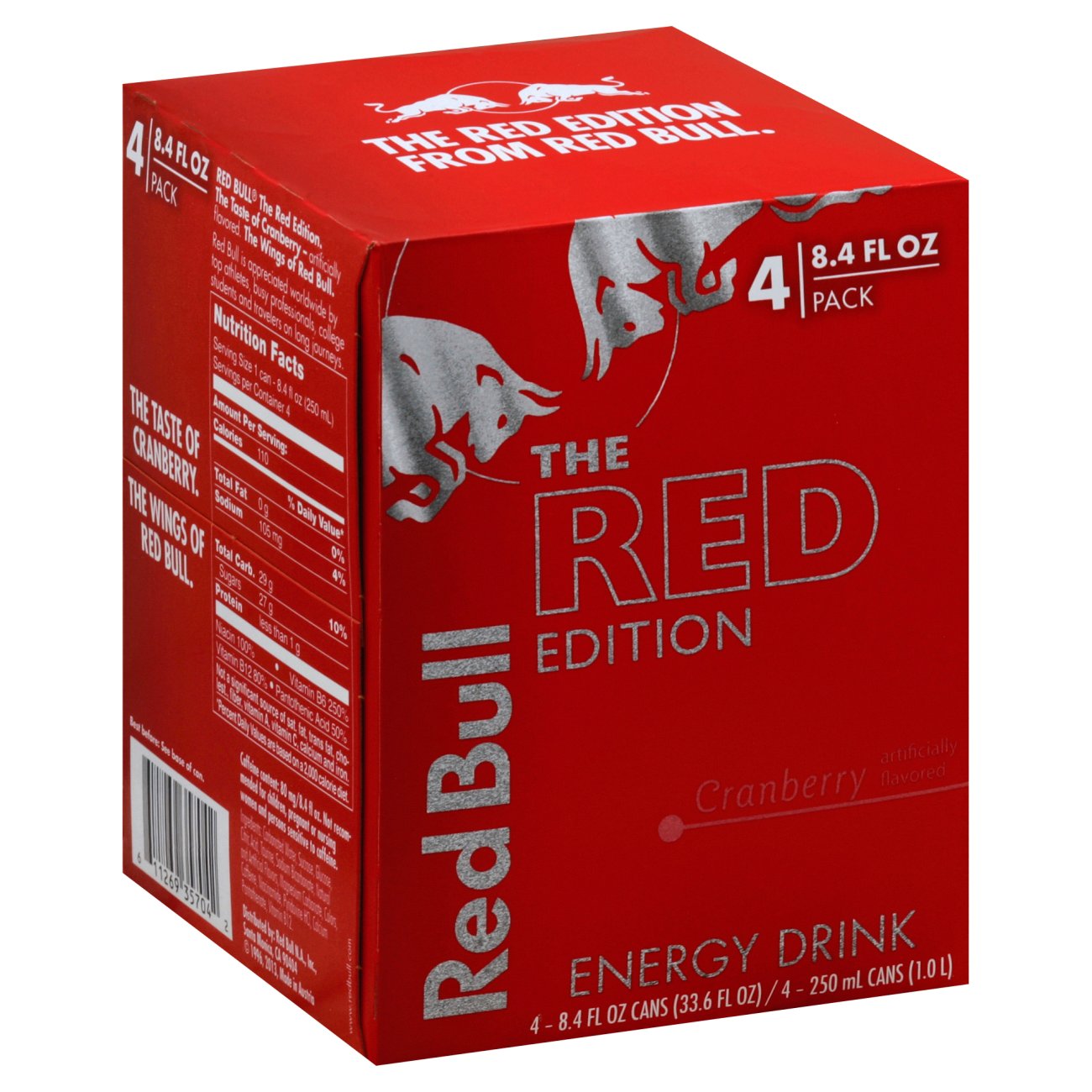 Red Bull Red Edition Energy Drink 4 pk Cans - Cranberry - Shop Sports ...