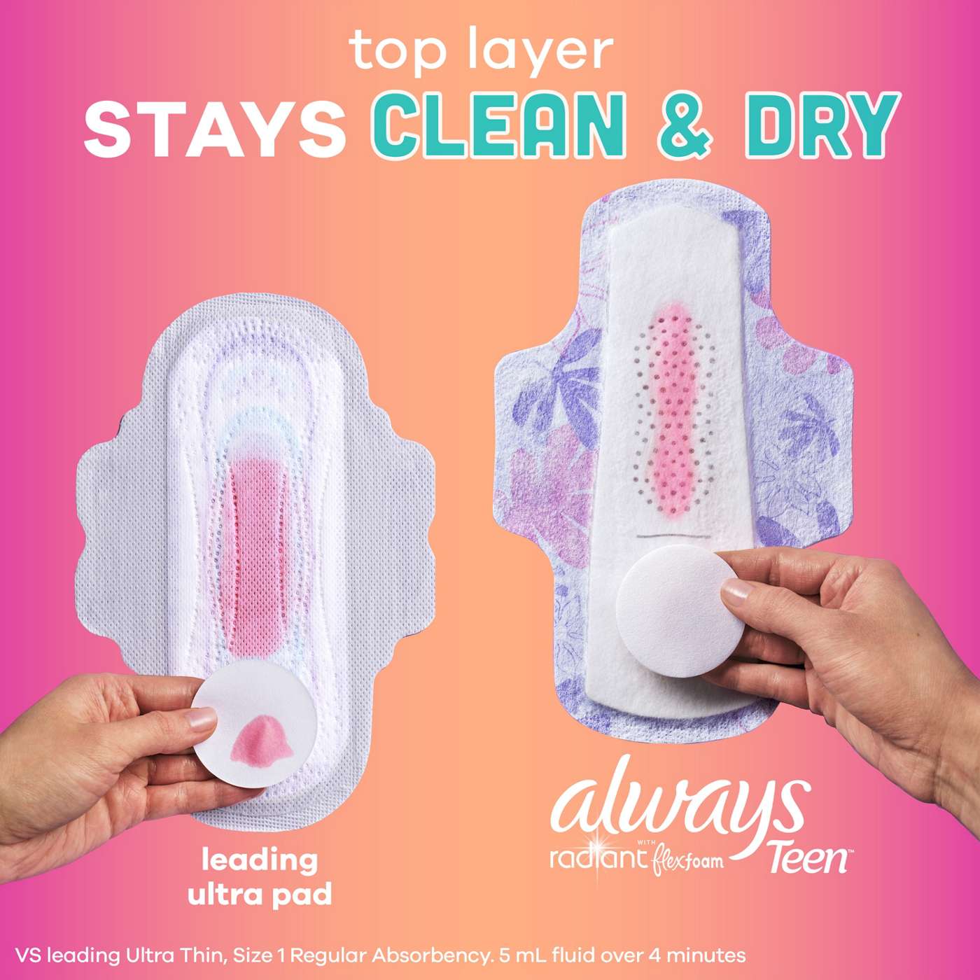 Always Teen Radiant FlexFoam Size 1 Regular Pads; image 3 of 5