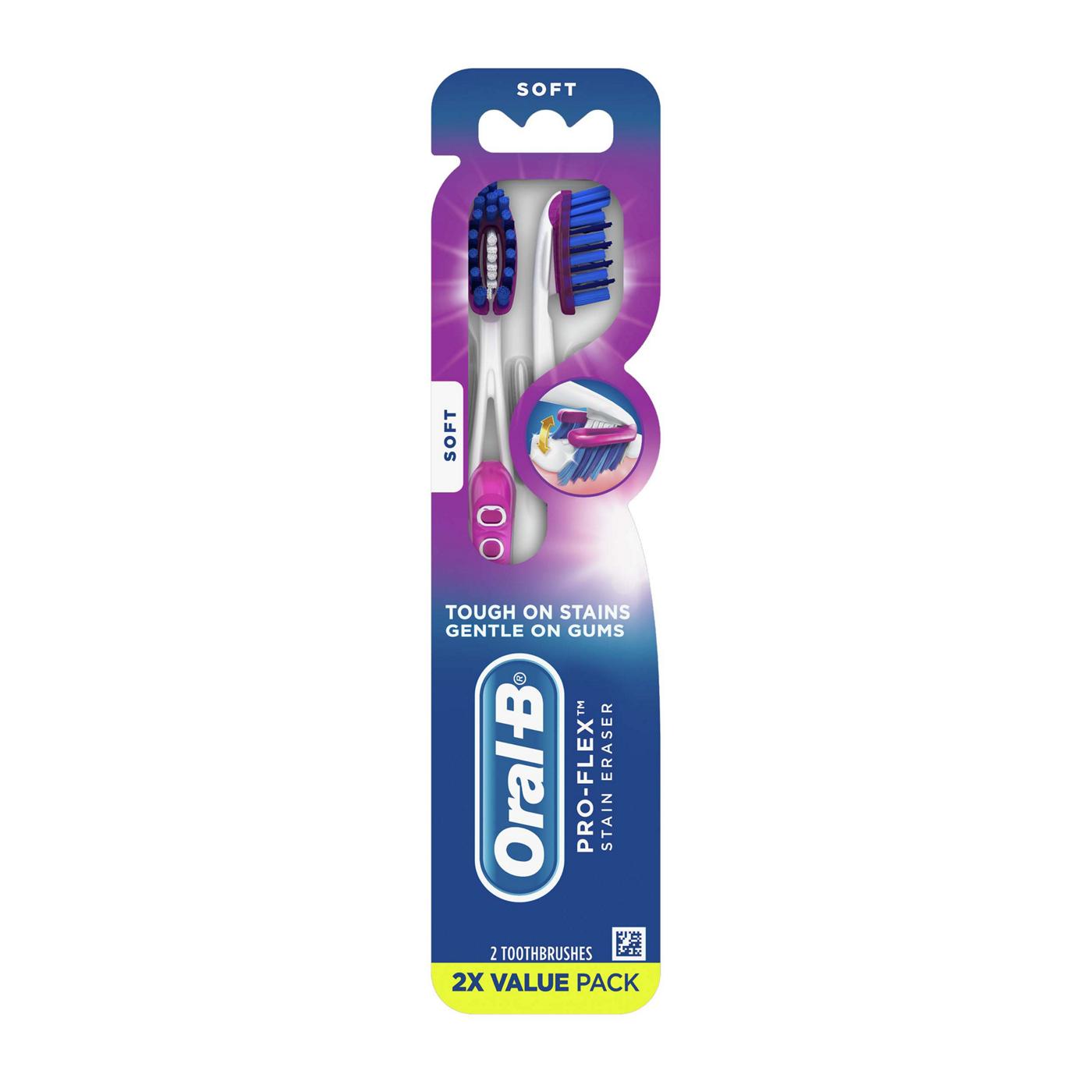 Oral-B Pro-Flex Stain Eraser Toothbrushes - Soft; image 1 of 9