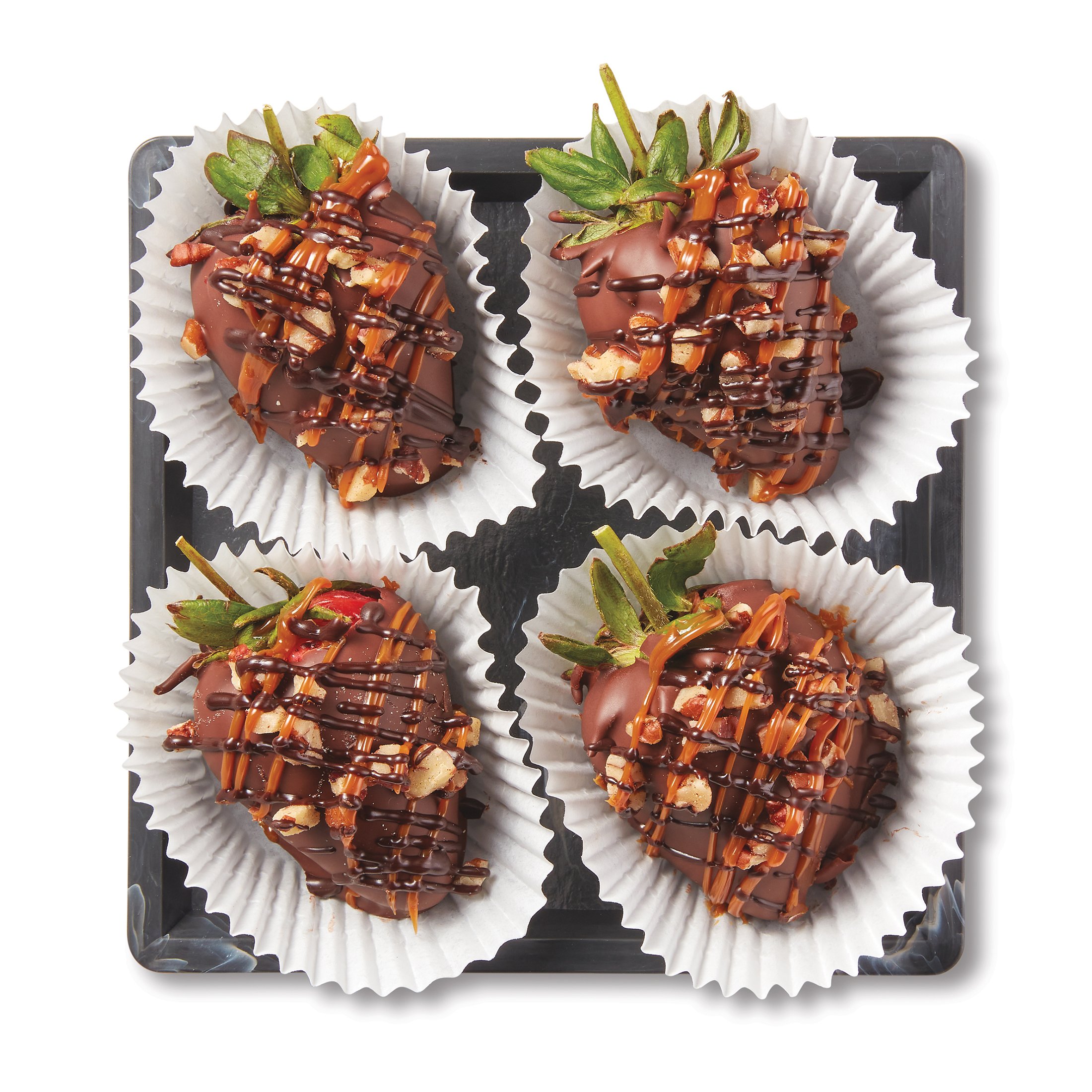 HEB Bakery Gourmet ChocolateDipped Strawberries Turtle Topping