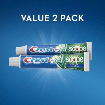 Crest Complete + Scope Outlast Whitening Toothpaste - Long Lasting Mint, 2 Pk, 10.8 oz